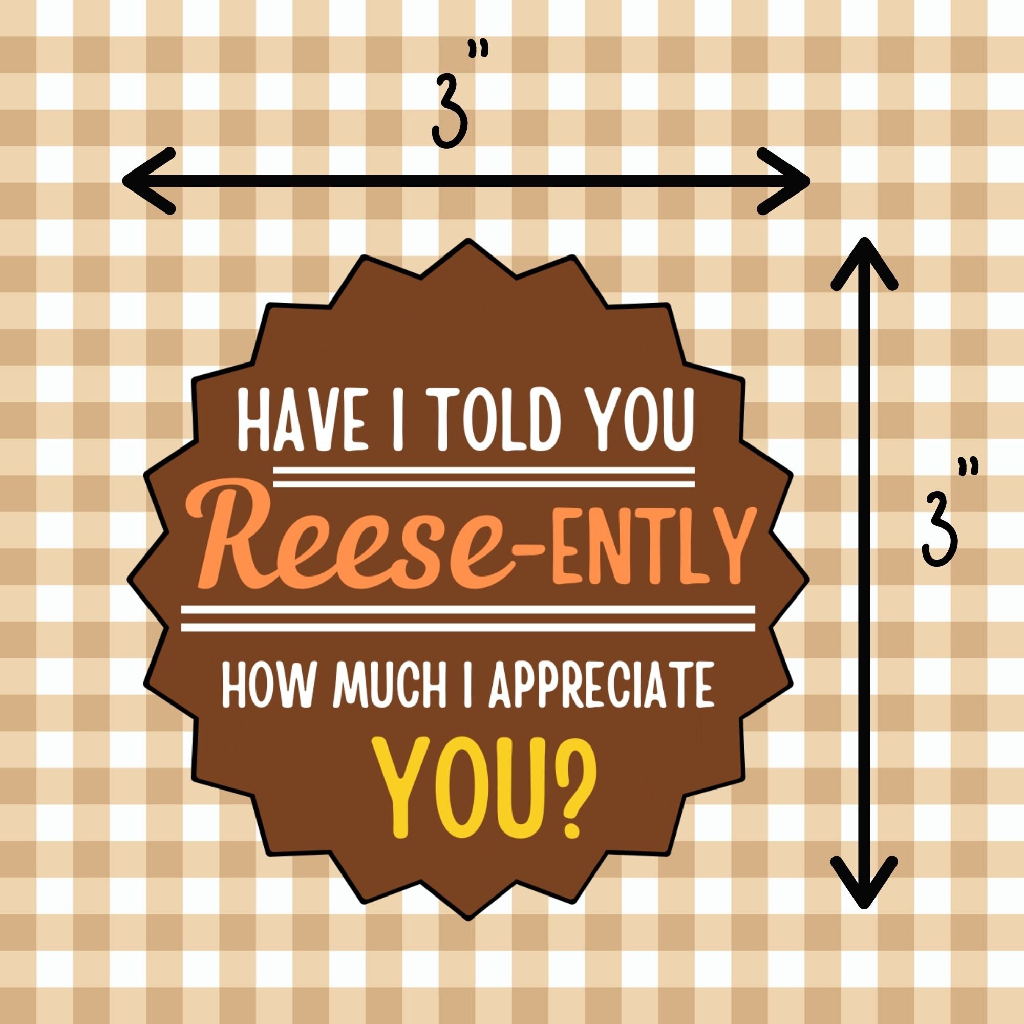 Reese's Thank You Gift Tag Reese's Tag Thank You - Etsy UK
