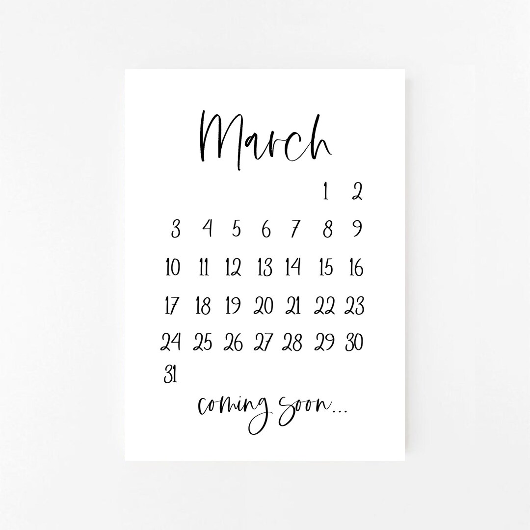March 2024 Pregnancy Announcement Printable March Calendar Pregnancy