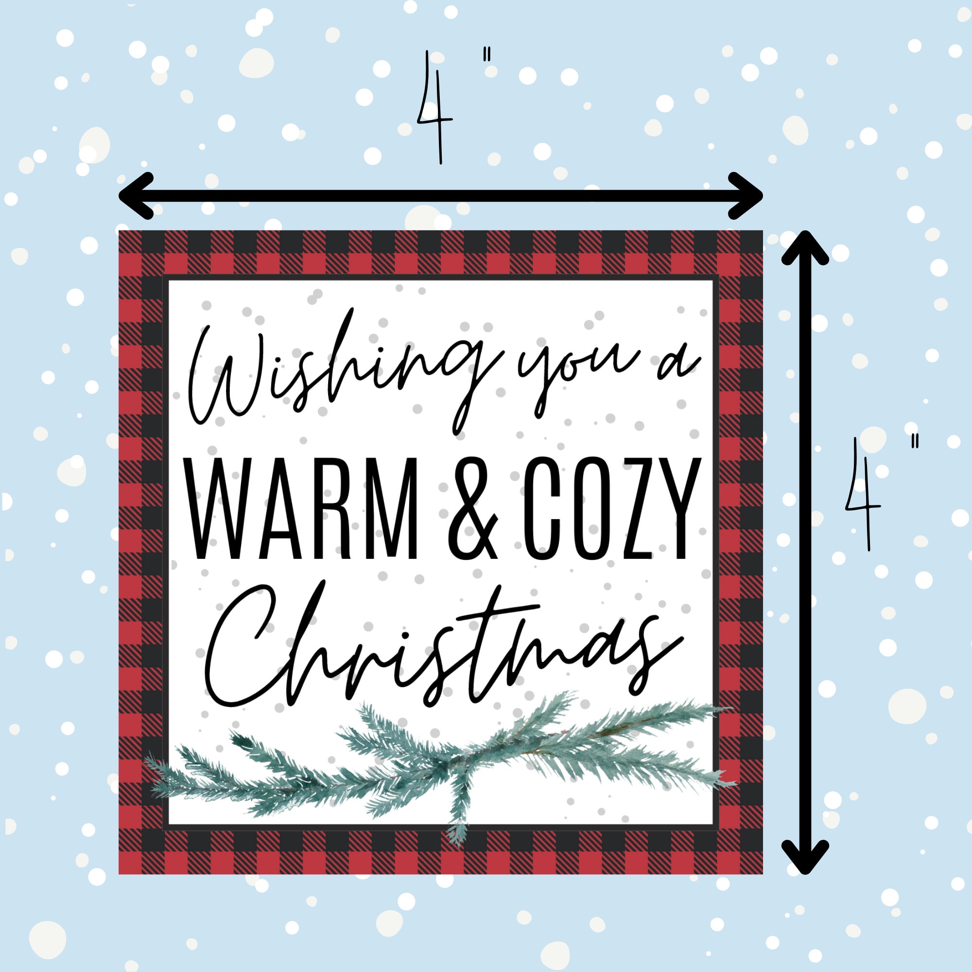 wishing you a warm and cozy printable blanket gift tag | christmas