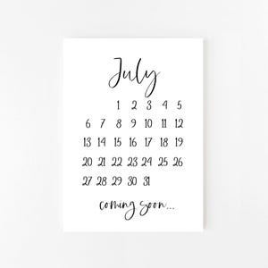 July 2025 Pregnancy Announcement Printable | July | Calendar | Pregnancy Announcement | Printable Pregnancy Announcement | Digital