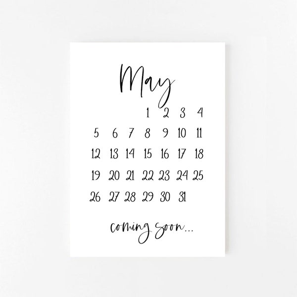 May 2024 Pregnancy Announcement Printable | May | Calendar | Pregnancy Announcement | Printable Pregnancy Announcement | Digital