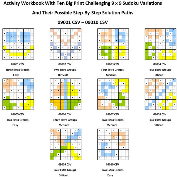 01-10 Activity Workbook Challenging Sudoku Variation Direct Download Big Print Educational Fun Game Students Homeschoolers Adults Seniors