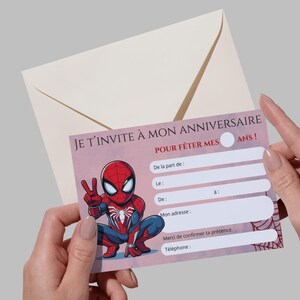 Invitation Anniversaire Spiderman – Fichier numérique PDF à télécharger