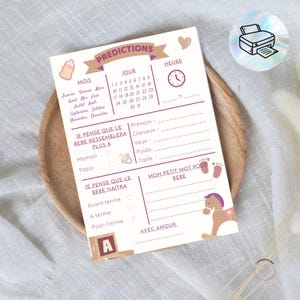 Carte Pronostics bébé • Naissance • babyshower •
