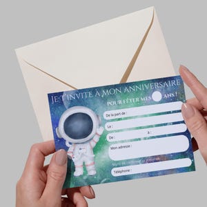 Invitation Anniversaire Astronaute Espace – Fichier numérique PDF à télécharger