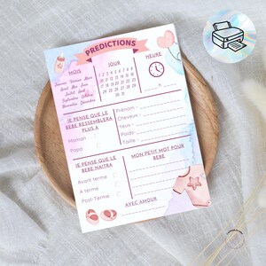 Carte Pronostics bébé • Naissance • babyshower •