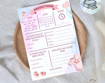 Carte Pronostics bébé • Naissance • babyshower •