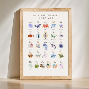 Affiche Abécédaire de la mer • Décoration Éducative pour Enfants • Chambre enfant  • Décoration  • Affiche bébé