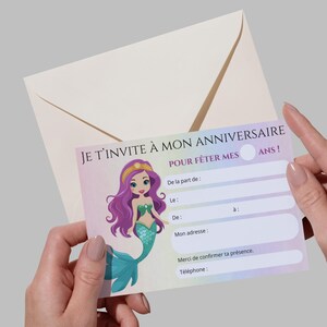 Invitation Anniversaire Sirène – Fichier numérique PDF à télécharger
