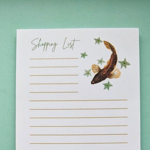 Shopping List Pad Fish Themed Arty Notepad image 1