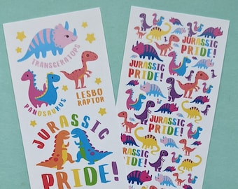 Jurassic Pride Bookmark Set | LGBT dinosaur puns | Set of 2 Bookmarks