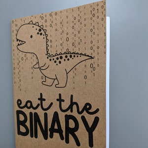 Cahier A6 dinosaure non binaire - Mangez le binaire - 36 pages vierges de papier recyclé