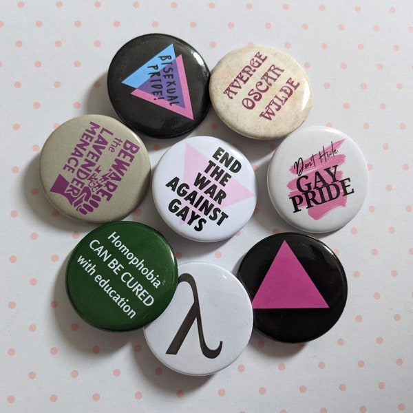 Réplique de badges LGBT vintage - 38 mm - collecte de fonds pour Queer Kernow