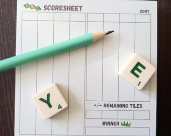 Scrabble-scoreblok - 10 cm x 10 cm - notitieblok scoreblad - 100 pagina's