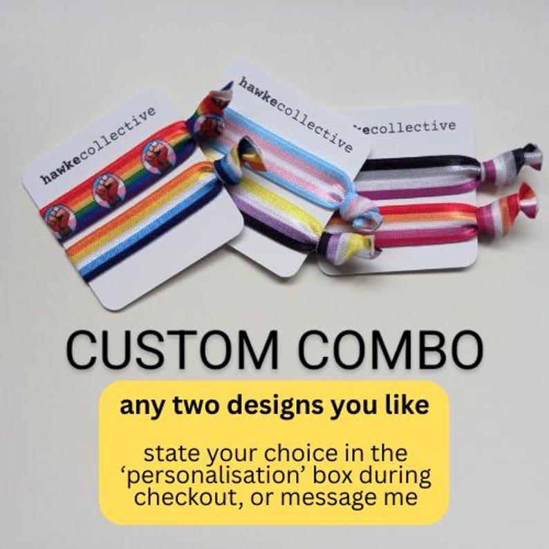 LGBT Pride Wristbands / Hair Ties CUSTOM COMBO