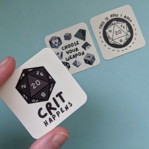 Juego de 3 pegatinas de RPG: vinilos de alta calidad