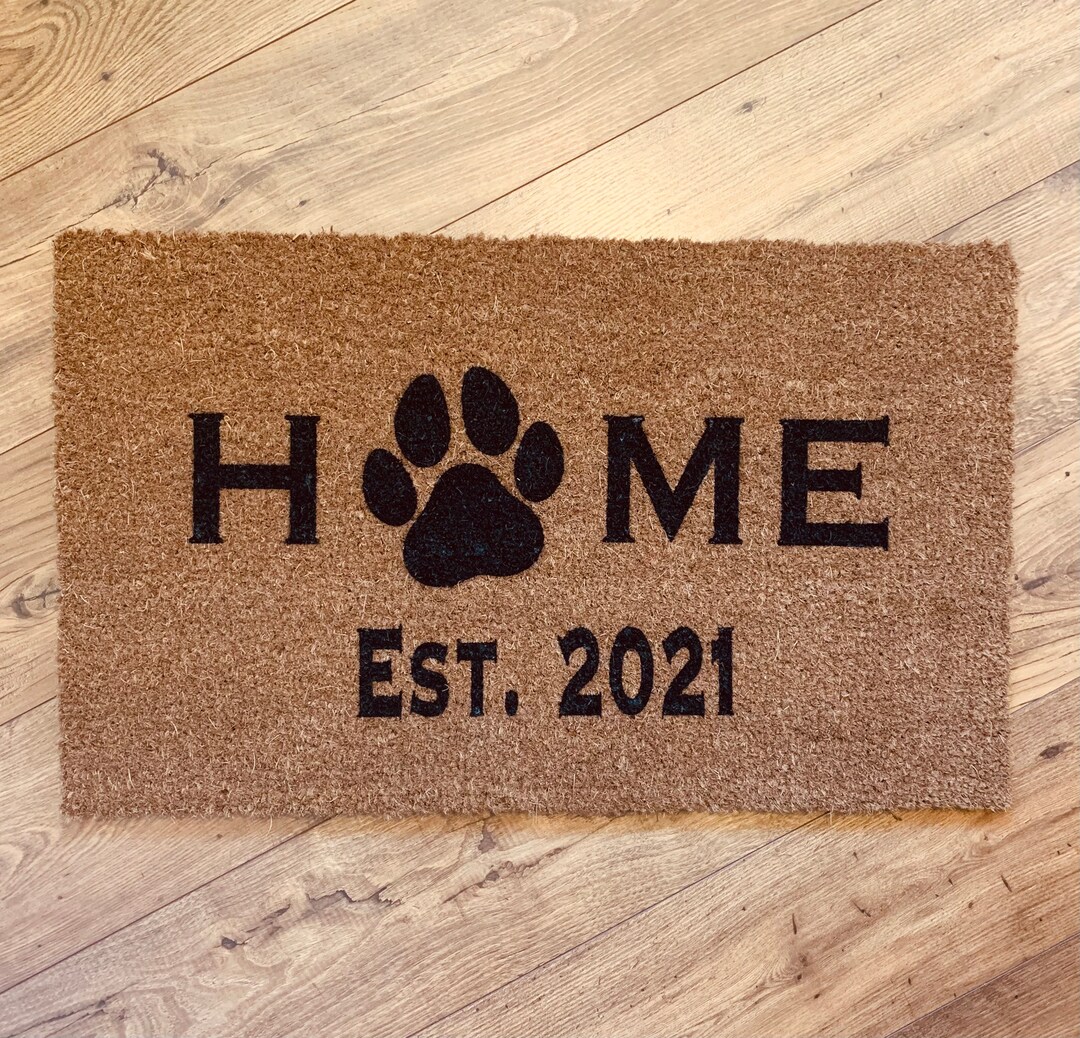 Personalized Paw Print Doormat Custom Home Doormat Dog Etsy