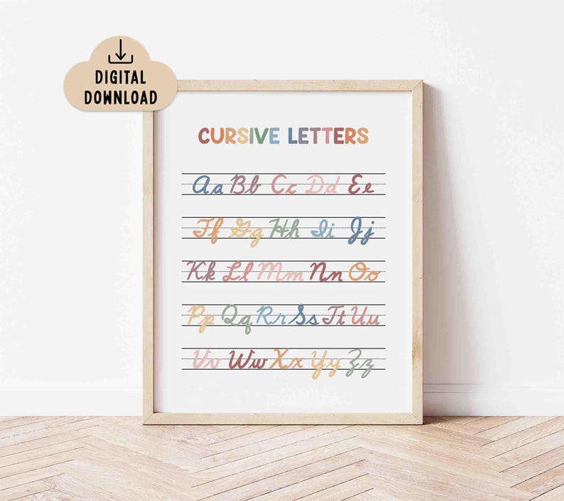 Cursive Letters Printable Poster (digital Download) Classroom Decor ...