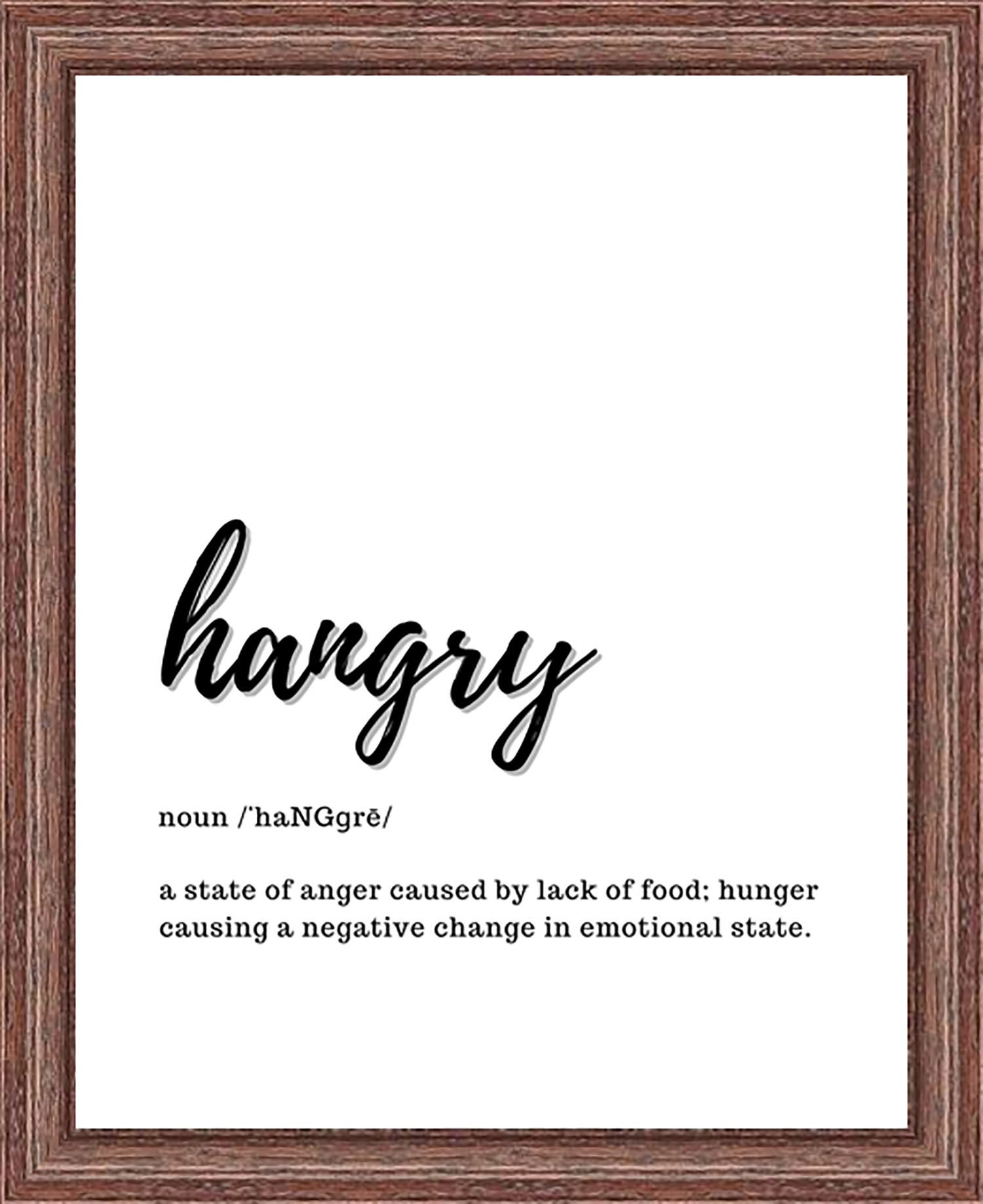 Hangry Definition Print Kitchen Printable Wall Art Hangry - Etsy
