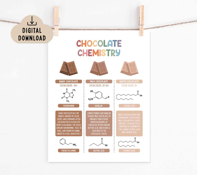 Chocolate Chemistry Educational Poster (digital Download), Classroom ...