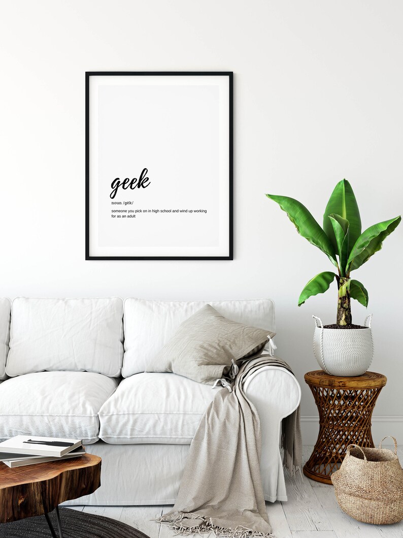 Geek Definition Print Geek Printable Art Instant Digital Etsy