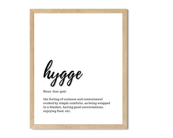 Hygge Definition Print | Printable Wall Art | Hygge Quote | Home Decor | Printable Sign | Instant Digital Download | Printable Wall Art Sign