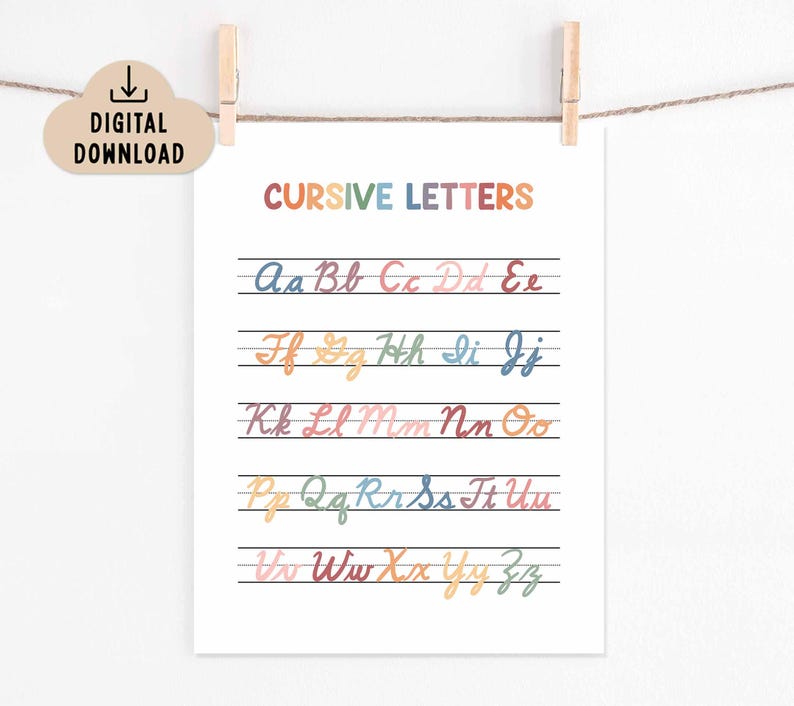 Cursive Letters Printable Poster (digital Download) Classroom Decor ...