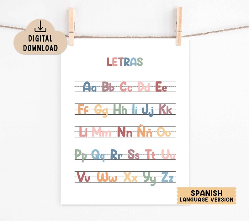 Letras Poster (digital Download) Letters Printable in Spanish ...