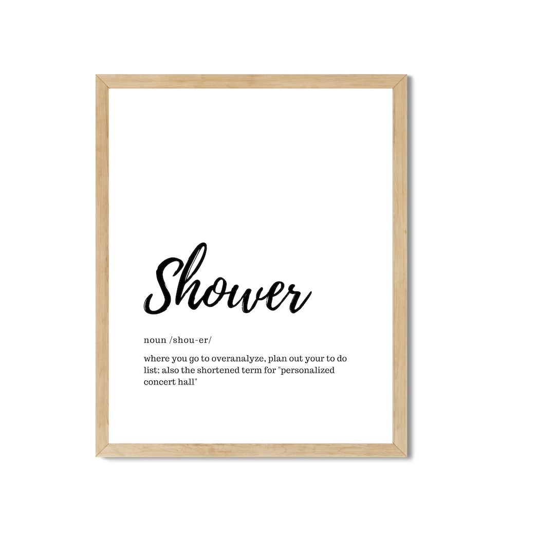 Shower Definition Print Printable Wall Art Family Quote Etsy