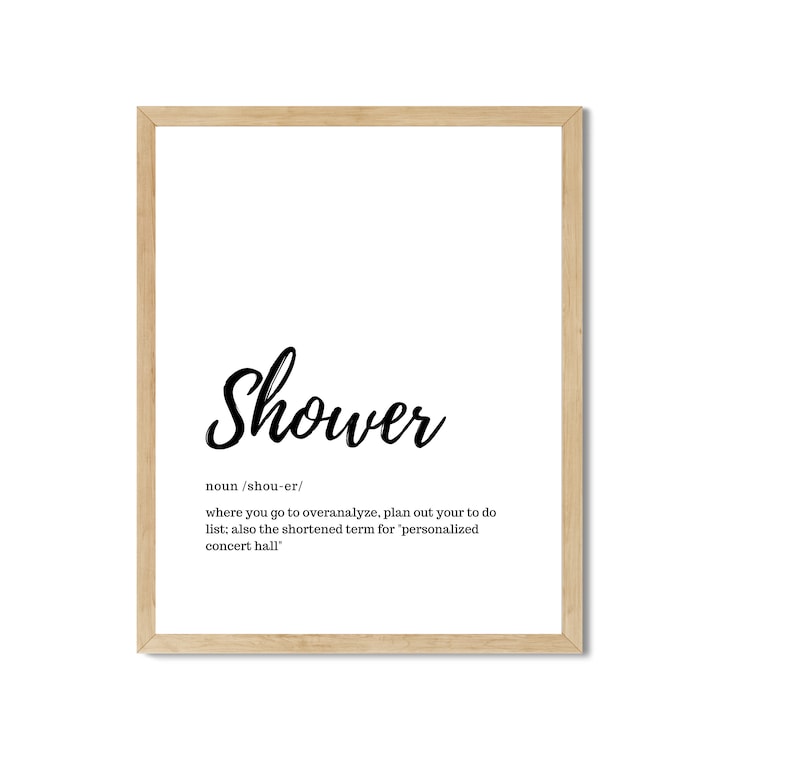 Shower Definition Print Printable Wall Art Family Quote Etsy