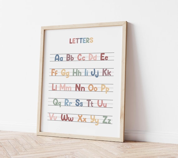 Letters Printable Poster (Digital Download) Classroom Decor, Educational Print, Early Learning English Class