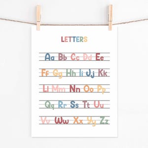 Póster imprimible con letras (descarga digital) Decoración para el aula, material didáctico, clase de inglés para principiantes imagen 2