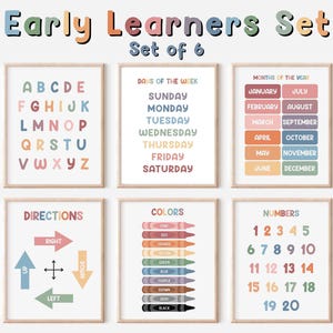 Ensemble pour la petite enfance n° 1 sur 6 imprimables éducatifs (téléchargement numérique) apprentissage précoce, décoration de salle de classe, affiches d'école à la maison