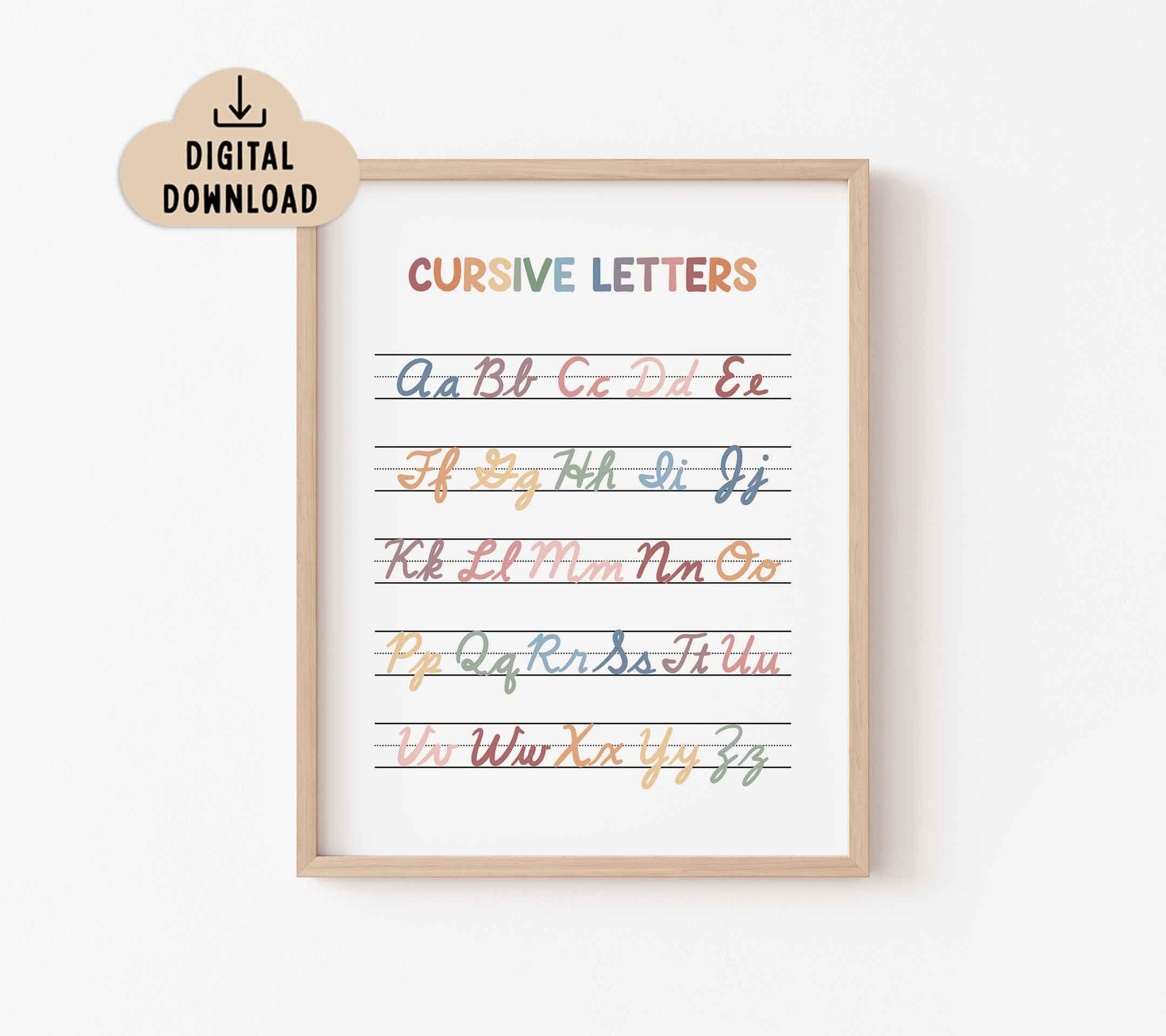 Cursive Letters Printable Poster (digital Download) Classroom Decor ...