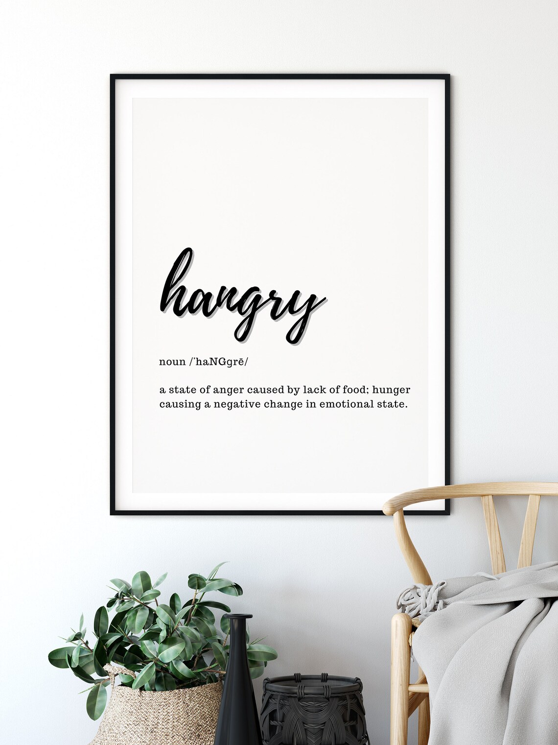 Hangry Definition Print Kitchen Printable Wall Art Hangry - Etsy