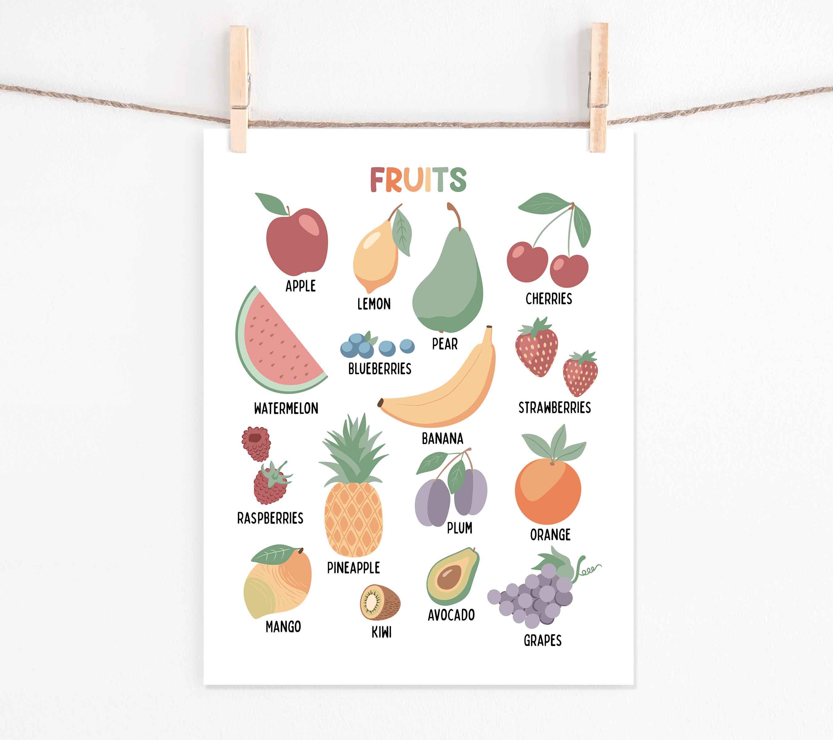 Fruits and Vegetables Posters Set of 4 (digital Download ...