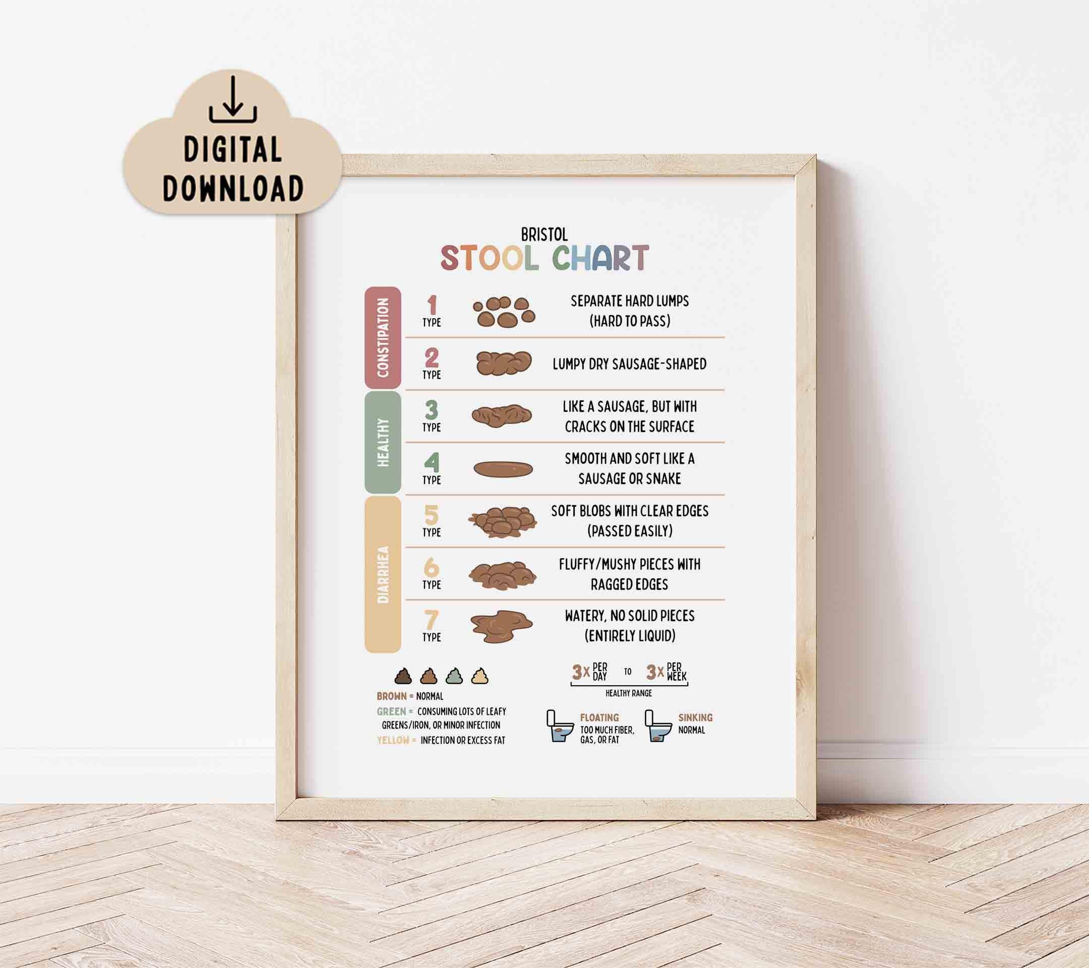 Paol Check Stool Chart.pdf Stool Chart Printable Poster (digital Download) Bristol Stool Chart ...