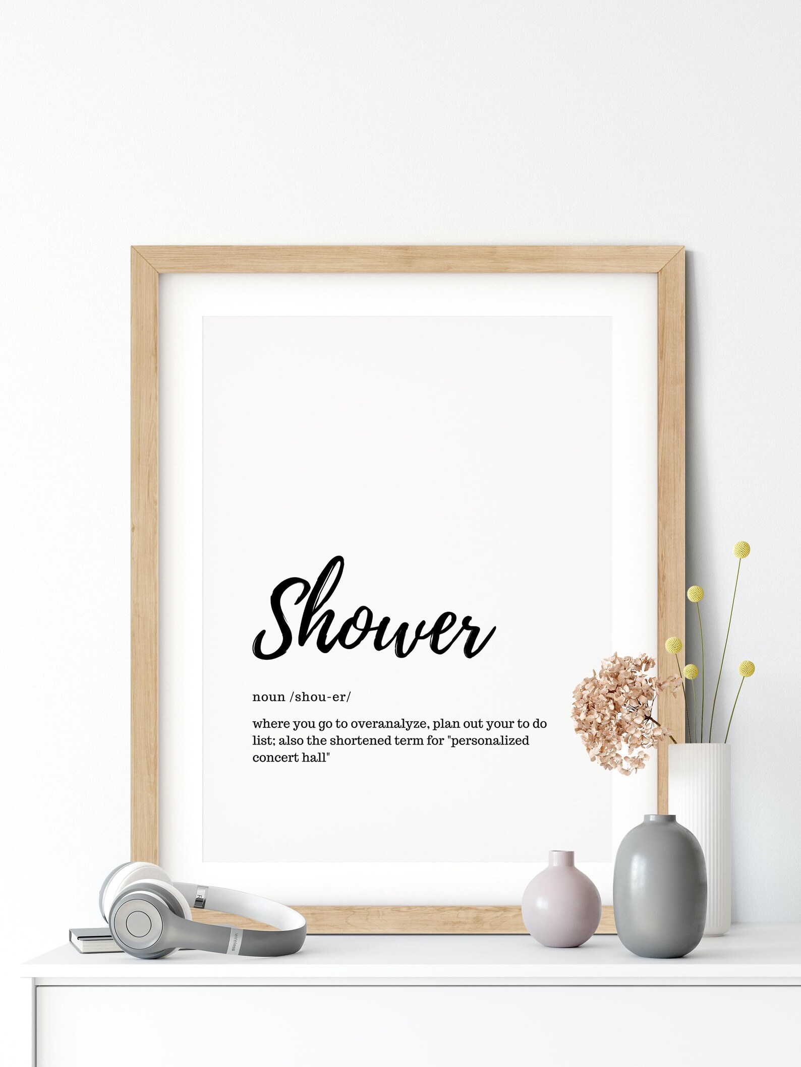 Shower Definition Print Printable Wall Art Family Quote Sign Wall Decor