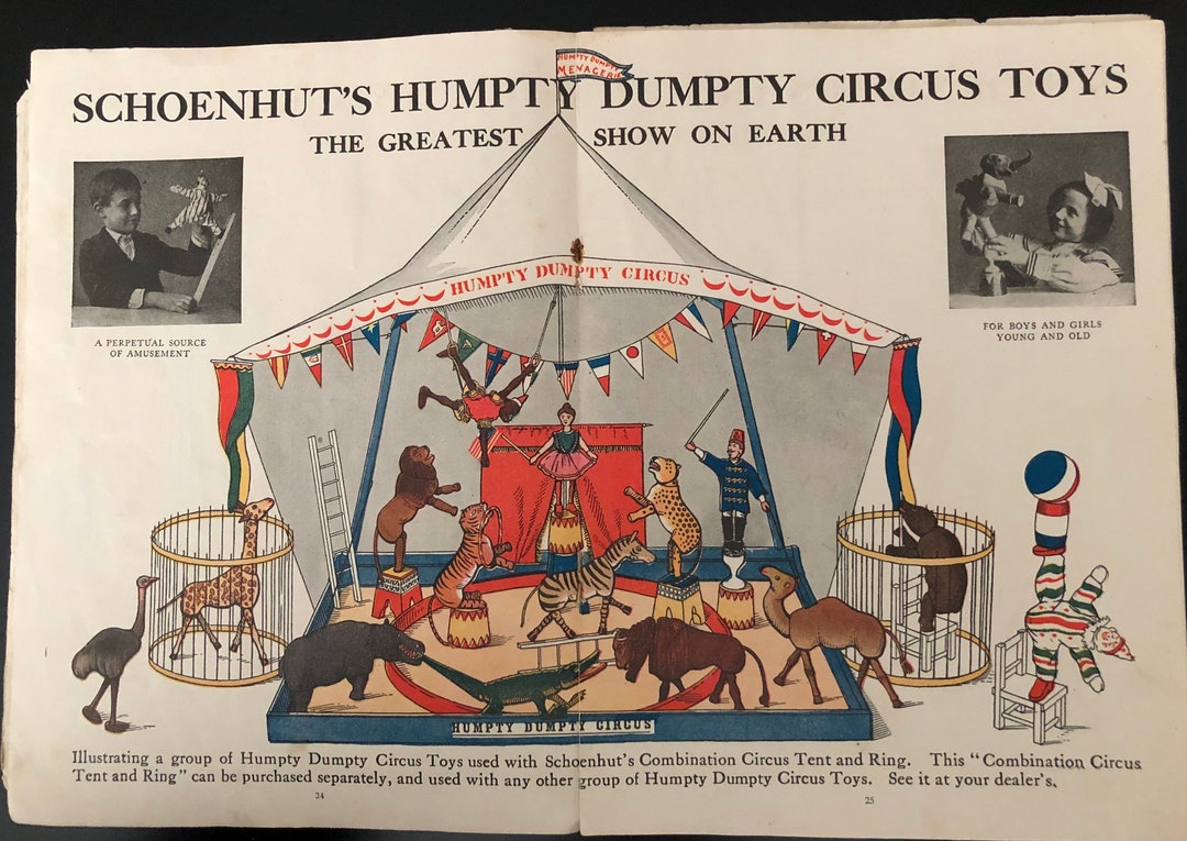 Early 1900's Schoenhut Humpty Dumpty Circus Toy Catalog Etsy