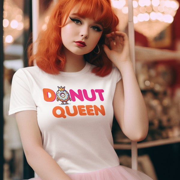 Funny Donut T-Shirt, Donut Queen Shirt, Ships Next Day, Donut Birthday Gift, Donut Wedding Gift, Quirky Doughnuts Tee, Donuts Apparel