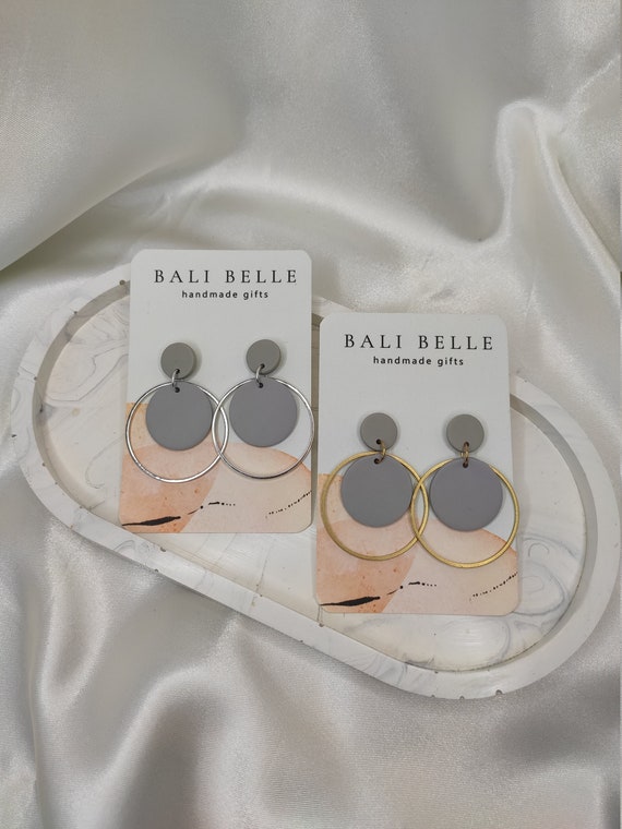 Ash colour earrings sale