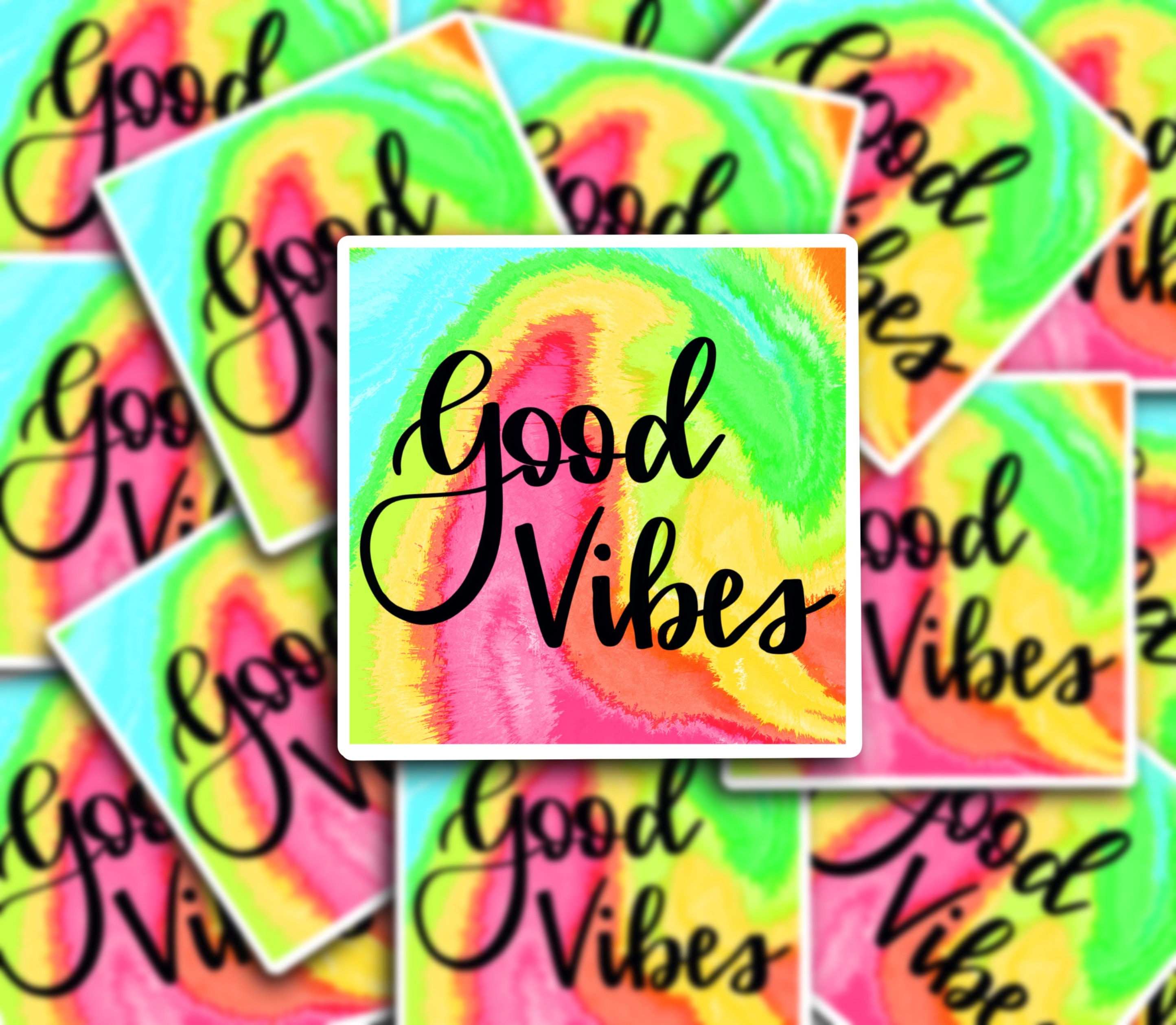 Good Vibes TieDye Sticker / Pegatina impermeable Pegatina de Etsy España