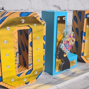 Handmade African 3D Letters, Party Bags & Paper Goods