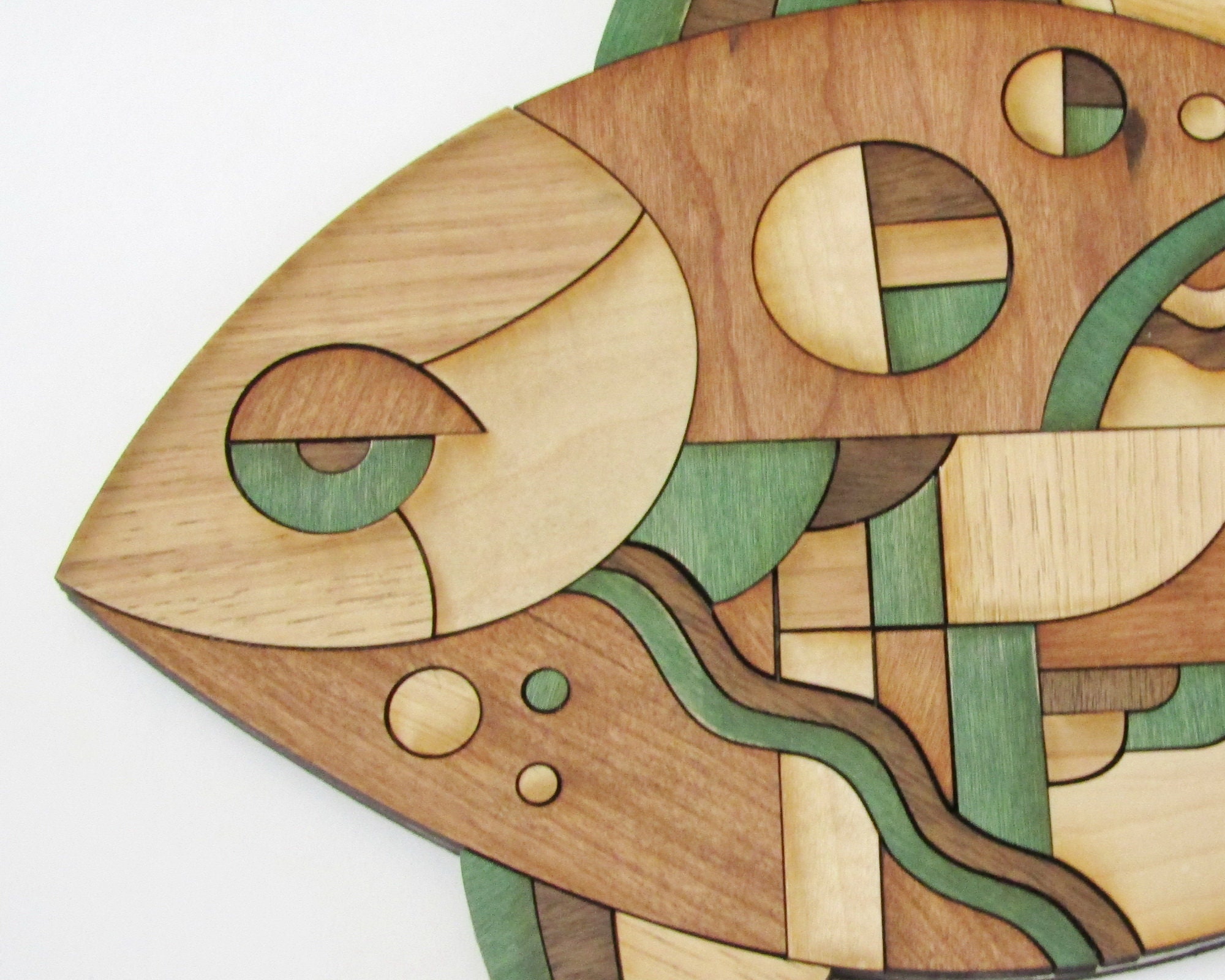 Wood Wall Art Fish MCM Layered Laser Cut Wooden Mid Century Etsy