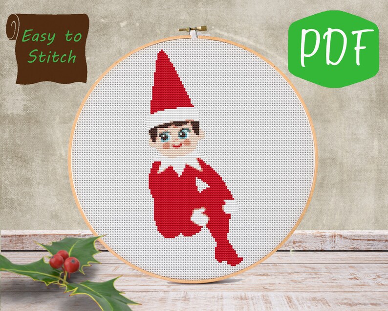 Elf On The Shelf Counted Cross Stitch Pattern PDF Chart ...
