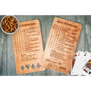 Frustration Rummy Game Board Engraved Wood Card Game Personalized Custom