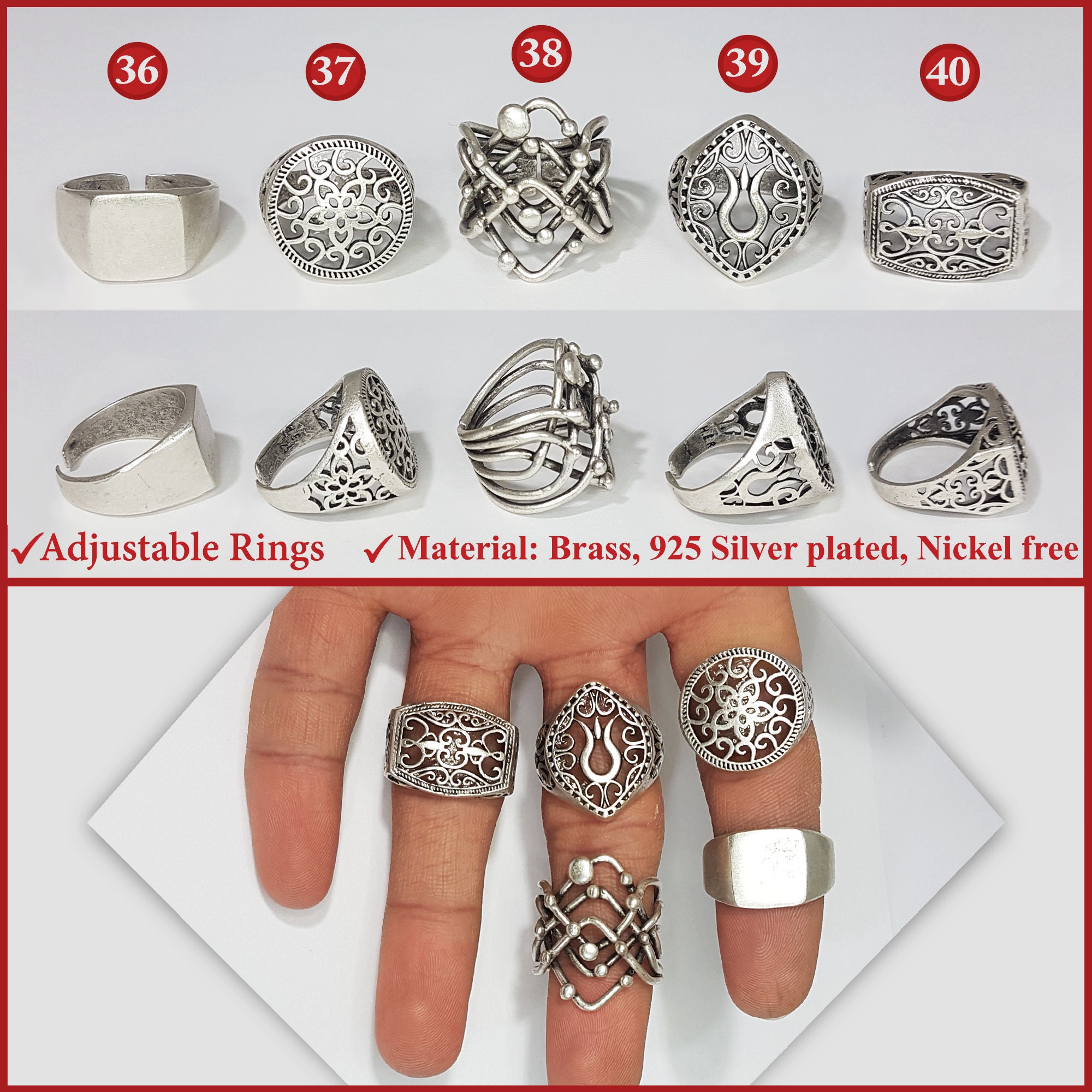 Finger Bone Ring Retro Personality Centipede Foot Ring Exquisite Open Ring  Fashion Men's And Women's Hand Jewelry Open Adjustable Ring Rings Dark Gray  - Walmart.com