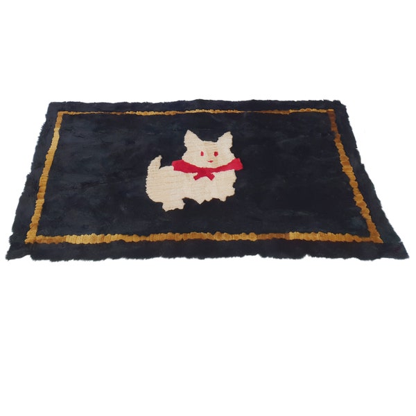 Real sheepskin rug  , Lake house decor , Anime rug , Handmade fluffy rug , Furry rug ,  Fur carpet , Cat decor