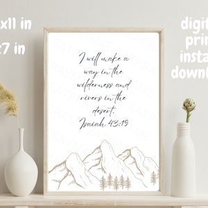 Bible Verse Wall Art | Isaiah 43:19 | Christian Minimalist Art | PDF Download