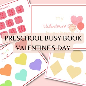 Toddler Busy Book Printable Learning Binder Preschool Learning Binder Quiet Book for Toddlers Learning Folder Valentine&#39;s Day Kids Preschool